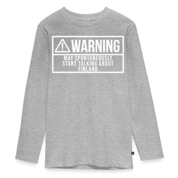 Finland - Teenager Premium Organic Long Sleeve Shirt - heather grey - Front