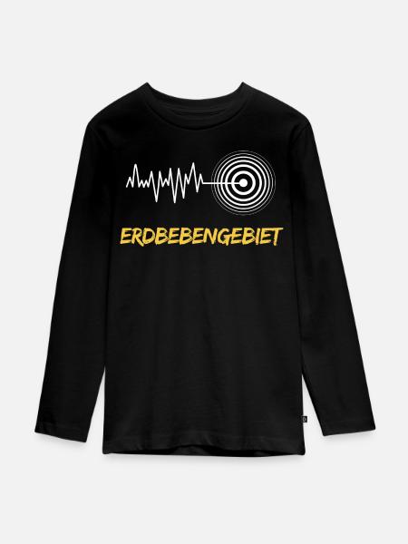 Erdbebengebiet Bewusstsein - Teenager Premium Bio Langarmshirt - Schwarz