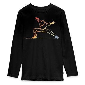 B-Boy Skizze - Teenager Premium Bio Langarmshirt - Schwarz - Vorne - AI Model Kid Female (0cm)
