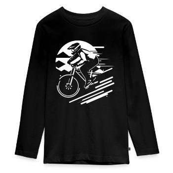Mountainbike - Teenager Premium Bio Langarmshirt - Schwarz - Vorne - AI Model Kid Female (0cm)