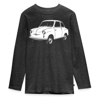 Cult ball on wheels - Teenager Premium Organic Long Sleeve Shirt - heather anthracite - Front - AI Model Kid Female (0cm)