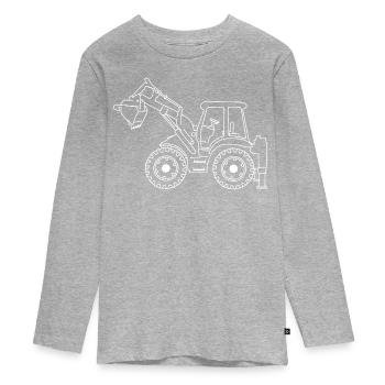 Excavatrice - T-shirt manches longues Premium Ado - gris chiné - Devant