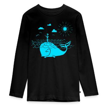 SUP - Teenager Premium Organic Long Sleeve Shirt - black - Front - AI Model Kid Female (0cm)