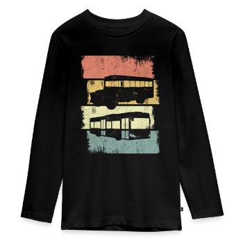 Vintage Busse - Teenager Premium Bio Langarmshirt - Schwarz - Vorne - AI Model Kid Female (0cm)