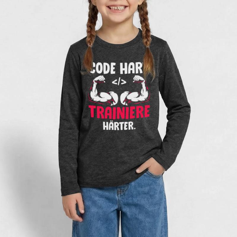 Coder CODE HART TRAINIERE HÄRTER Lustiges Teenager Premium Bio Langarmshirt