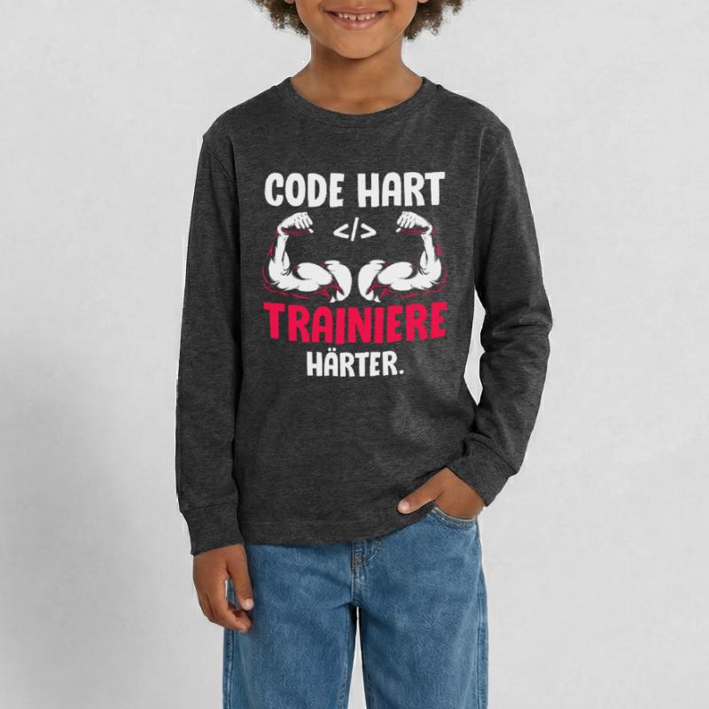 Codeur CODE ENTRAÎNEZ-VOUS PLUS FORT Drôle T-shirt manches longues Premium Ado