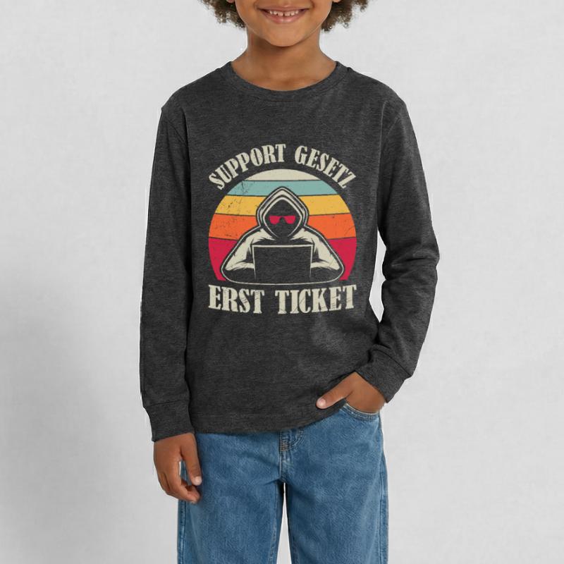 Computer Science Coder SUPPORT LAW FIRST TICKET Teenager Premium Organic Long Sleeve Shirt