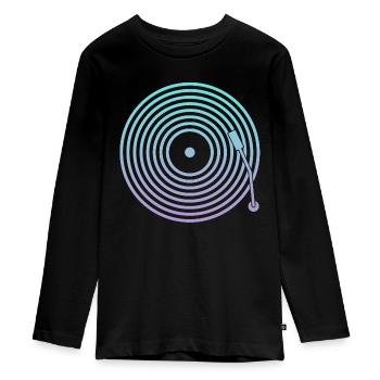 DJ Vinyl Music - Teenager Premium Organic Long Sleeve Shirt - black - Front - AI Model Kid Female (0cm)