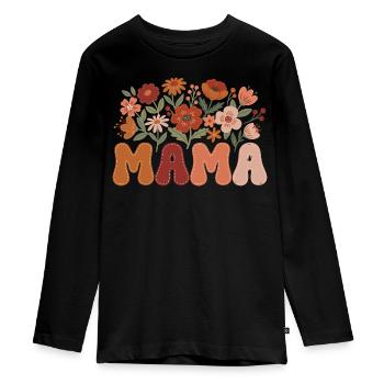Mama - T-shirt manches longues Premium Ado - noir - Devant - AI Model Kid Female (0cm)