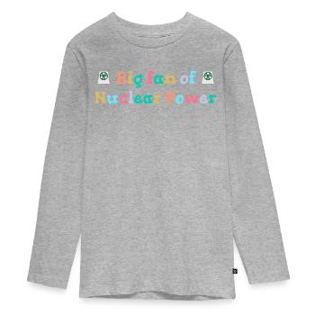 Grand fan d’énergie nucléaire - T-shirt manches longues Premium Ado - gris chiné - Devant