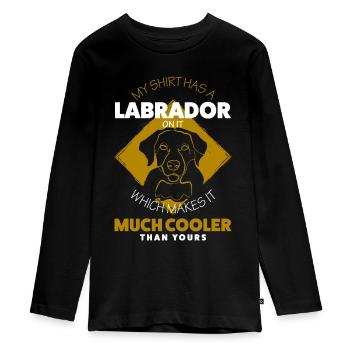Labrador - Teenager Premium Bio Langarmshirt - Schwarz - Vorne - AI Model Kid Female (0cm)