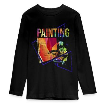 Artiste peintre - T-shirt manches longues Premium Ado - noir - Devant - AI Model Kid Female (0cm)