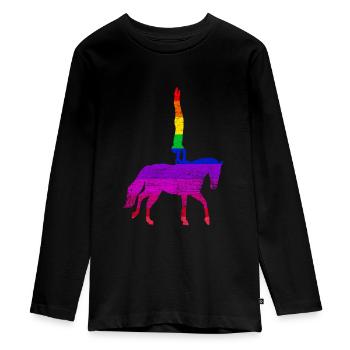 Voltigieren - Teenager Premium Bio Langarmshirt - Schwarz - Vorne - AI Model Kid Female (0cm)