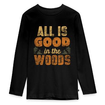 Wald - Teenager Premium Bio Langarmshirt - Schwarz - Vorne - AI Model Kid Female (0cm)