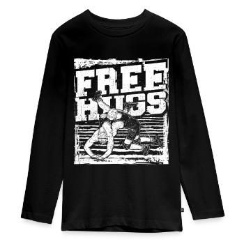 Wrestling - Teenager Premium Bio Langarmshirt - Schwarz - Vorne - AI Model Kid Female (0cm)