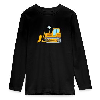 Bulldozer for children - bulldozer construction site - Teenager Premium Organic Long Sleeve Shirt - black - Front - AI Model Kid Female (0cm)