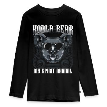 Koalabär - Teenager Premium Bio Langarmshirt - Schwarz - Vorne - AI Model Kid Female (0cm)