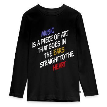 Musik, Kunst - Teenager Premium Bio Langarmshirt - Schwarz - Vorne - AI Model Kid Female (0cm)