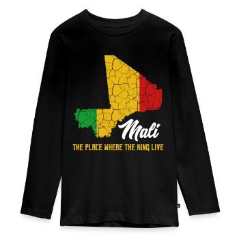 Mali - T-shirt manches longues Premium Ado - noir - Devant - AI Model Kid Female (0cm)
