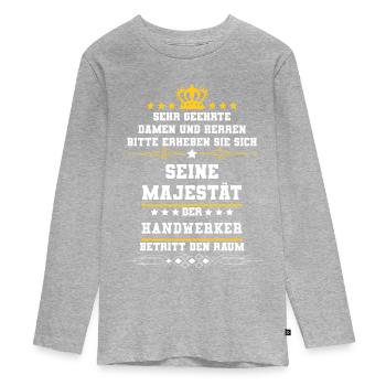 Artisans - T-shirt manches longues Premium Ado - gris chiné - Devant