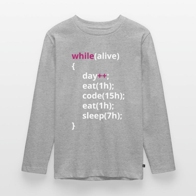 Programmers eat code sleeping funny PHP Teenager Premium Organic Long Sleeve Shirt