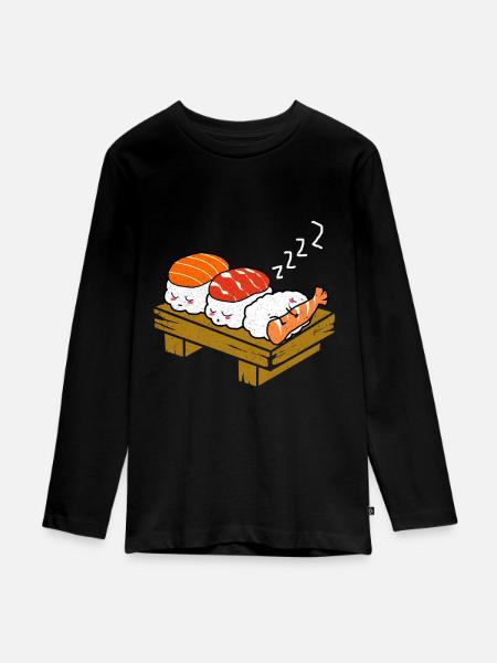 Sushi - Teenager Premium Bio Langarmshirt - Schwarz
