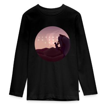 Escalade - T-shirt manches longues Premium Ado - noir - Devant - AI Model Kid Female (0cm)