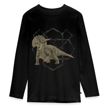 Triceratops - Teenager Premium Bio Langarmshirt - Schwarz - Vorne - AI Model Kid Female (0cm)