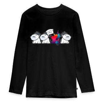 En particulier Les licornes Anders Coloré - T-shirt manches longues Premium Ado - noir - Devant - AI Model Kid Female (0cm)
