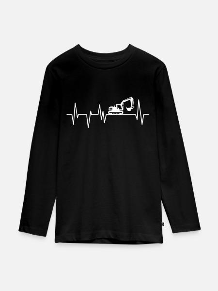 Baggerfahrer Bagger Baggern Baustelle - Teenager Premium Bio Langarmshirt - Schwarz