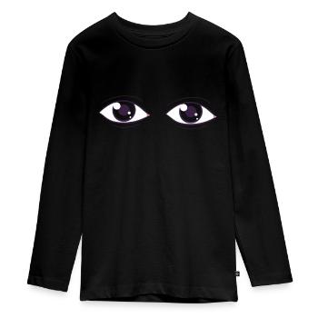 Yeux - T-shirt manches longues Premium Ado - noir - Devant - AI Model Kid Female (0cm)