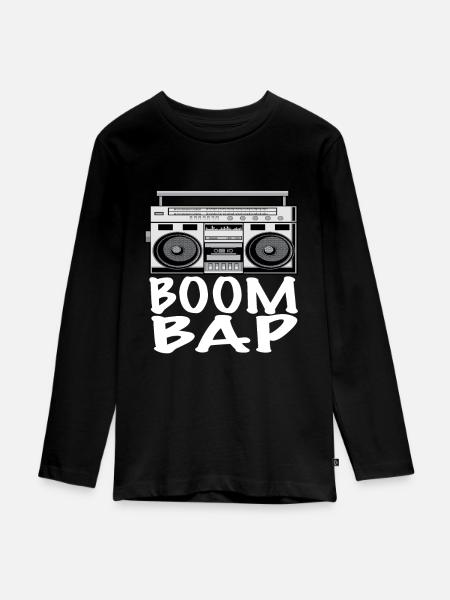 Hip Hop - Teenager Premium Bio Langarmshirt - Schwarz