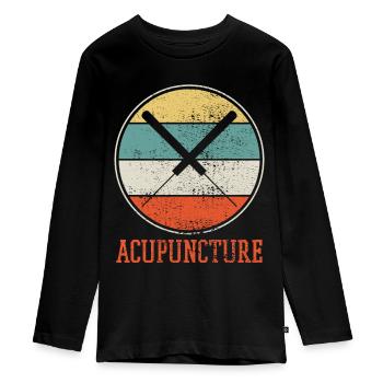 Acupuncture Vintage - T-shirt manches longues Premium Ado - noir - Devant - AI Model Kid Female (0cm)