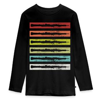 Oboe Vintage - Teenager Premium Bio Langarmshirt - Schwarz - Vorne - AI Model Kid Female (0cm)