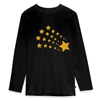 Stern Sterne - Teenager Premium Bio Langarmshirt - Schwarz - Vorne - AI Model Kid Female (0cm)