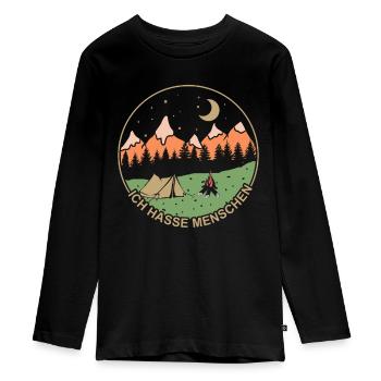 Ich hasse Menschen - Teenager Premium Bio Langarmshirt - Schwarz - Vorne - AI Model Kid Female (0cm)