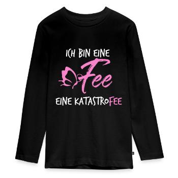 Katastrofee - Teenager Premium Bio Langarmshirt - Schwarz - Vorne - AI Model Kid Female (0cm)