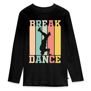 Breakdance - Teenager Premium Bio Langarmshirt - Schwarz - Vorne - AI Model Kid Female (0cm)