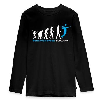 Evolution du beach volley - T-shirt manches longues Premium Ado - noir - Devant - AI Model Kid Female (0cm)