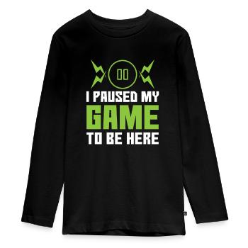 Gamer gaming gamers - Teenager Premium Organic Long Sleeve Shirt - black - Front - AI Model Kid Female (0cm)