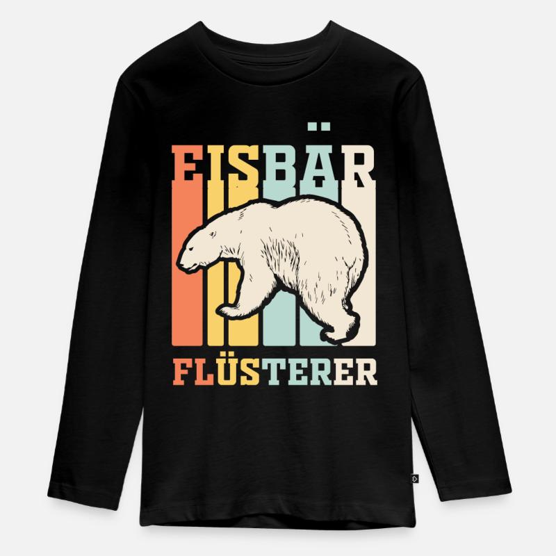 Eisbär Flüsterer - Teenager Premium Bio Langarmshirt - Schwarz