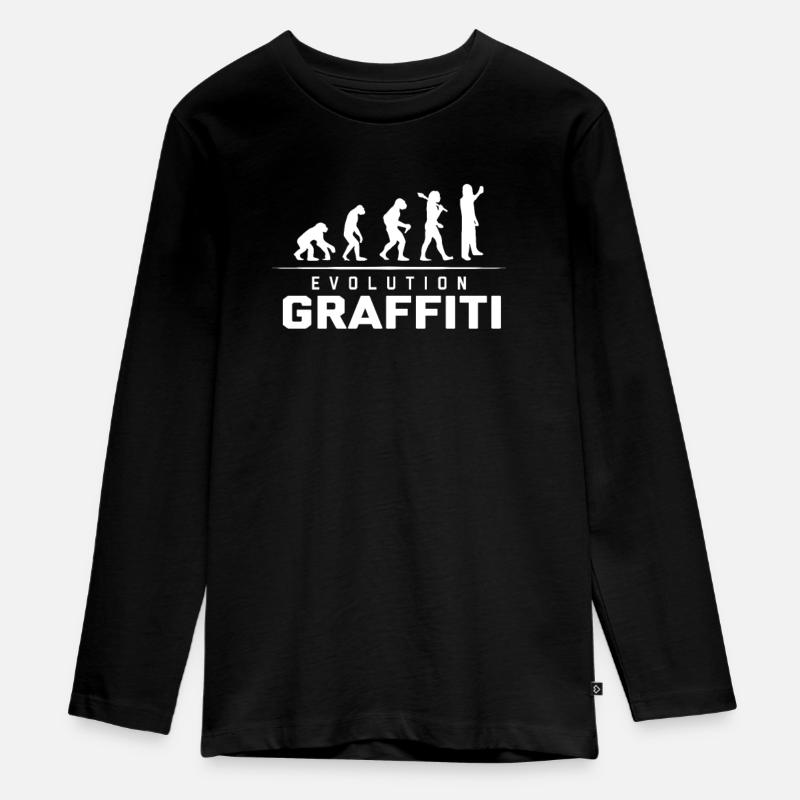EVOLUTION DES GRAFFITI - T-shirt manches longues Premium Ado - noir