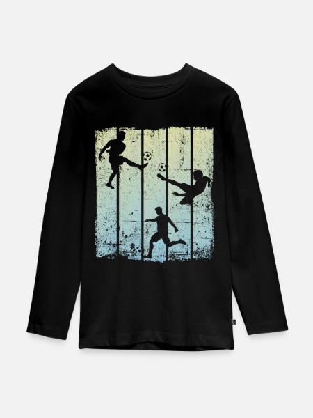 Fußball - Teenager Premium Bio Langarmshirt - Schwarz