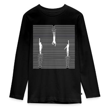 Schwimmer Sportschwimmer Schwimmen - Teenager Premium Bio Langarmshirt - Schwarz - Vorne - AI Model Kid Female (0cm)