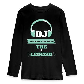 DJ Mann Mythos Legende - Teenager Premium Bio Langarmshirt - Schwarz - Vorne - AI Model Kid Female (0cm)