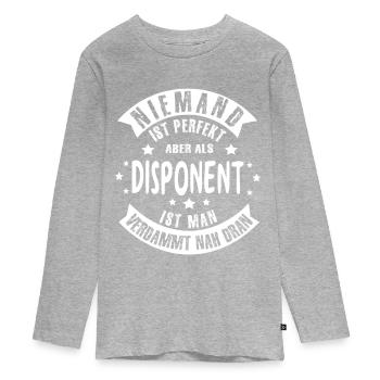 Disponent Disponenten Geschenkidee - Teenager Premium Bio Langarmshirt - Grau meliert - Vorne