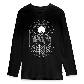 hui wäller allemol Westerwald lustig Geschenk - Teenager Premium Bio Langarmshirt - Schwarz - Vorne - AI Model Kid Female (0cm)
