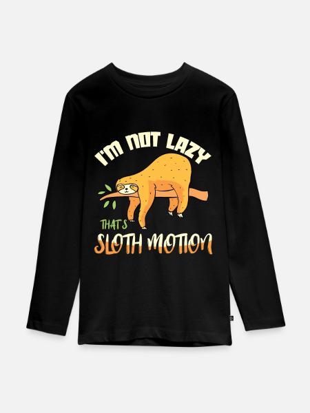 Faultiere Faultier Geschenk Faultier - Teenager Premium Bio Langarmshirt - Schwarz
