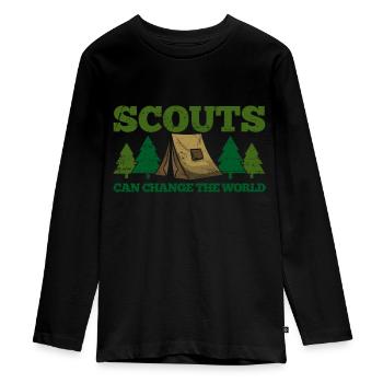 Camping Scoutisme Scoutisme - T-shirt manches longues Premium Ado - noir - Devant - AI Model Kid Female (0cm)