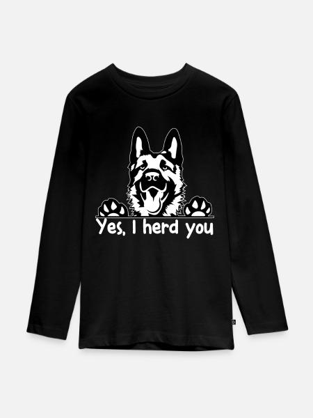 Deutscher Schäferhund - Teenager Premium Bio Langarmshirt - Schwarz